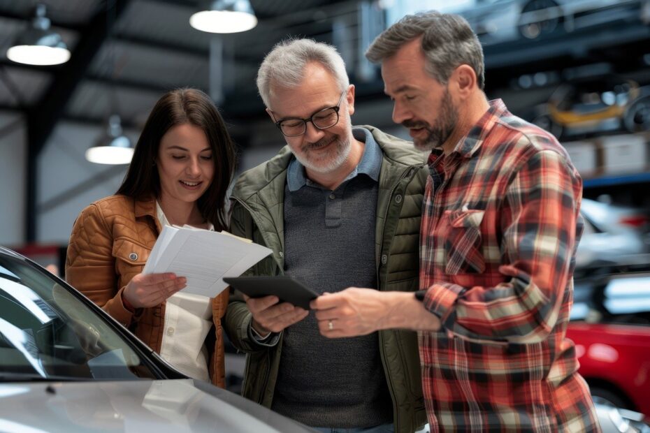 Personas comprando auto usado en cuotas