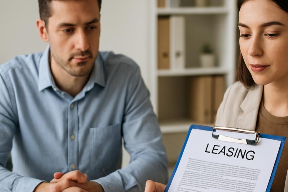 personas pidiendo un leasing